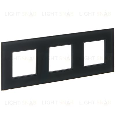 Рамка тройная IEK Skandy графит стекло SK-M32-G-K53 SK-M32-G-K53
