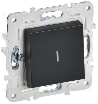 Выключатель 1-клавишный проходной с подсветкой 10А IEK Skandy черный SK-V12-1-10-K02 SK-V12-1-10-K02