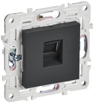 Розетка интернет одинарная RJ45 кат.6 IEK Skandy графит SK-K10-2-K53 SK-K10-2-K53