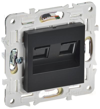 Розетка интернет двойная RJ45 кат.6 IEK Skandy черный SK-K20-2-K02 SK-K20-2-K02