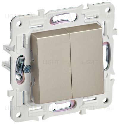 Выключатель 2-клавишный проходной 10А IEK Skandy шампань SK-V22-0-10-K37 SK-V22-0-10-K37