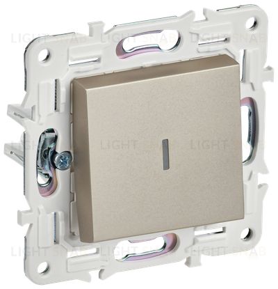 Выключатель 1-клавишный проходной с подсветкой 10А IEK Skandy шампань SK-V12-1-10-K37 SK-V12-1-10-K37