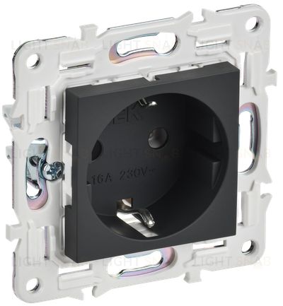 Розетка с заземлением 16A/250В IEK Skandy графит SK-R11-16-K53 SK-R11-16-K53