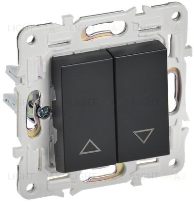 Выключатель 2-клавишный самовозвратный управления жалюзи IEK Skandy, черный SK-V15-0-10-K02 SK-V15-0-10-K02