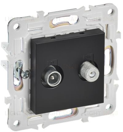 Розетка TV-SAT оконечная IEK Skandy, черный SK-AF20-O-K02 SK-AF20-O-K02