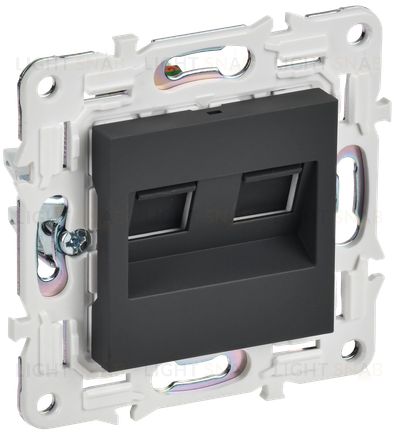 Розетка интернет двойная RJ45 кат.6 IEK Skandy графит SK-K20-2-K53 SK-K20-2-K53