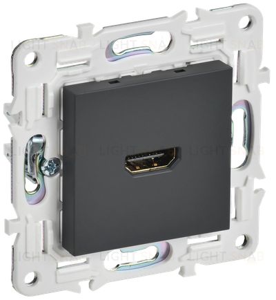 HDMI розетка одинарная тип А IEK Skandy, графит SK-H10-K53 SK-H10-K53