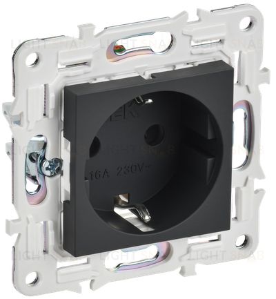 Розетка с заземлением со шторками 16A/250В IEK Skandy графит SK-R14-16-K53 SK-R14-16-K53