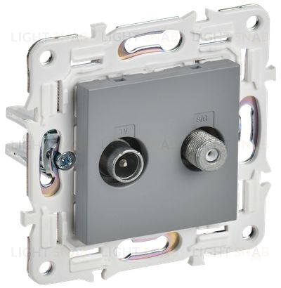 Розетка TV-SAT оконечная IEK Skandy, серый SK-AF20-O-K03 SK-AF20-O-K03