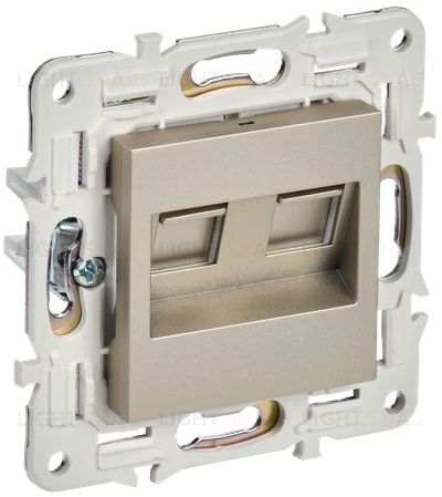 Розетка интернет двойная RJ45 кат.6 IEK Skandy шампань SK-K20-2-K37 SK-K20-2-K37
