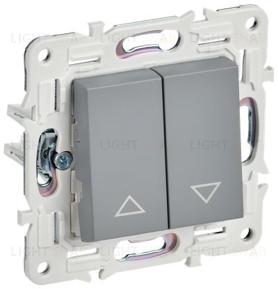 Выключатель 2-клавишный самовозвратный управления жалюзи IEK Skandy, серый SK-V15-0-10-K03 SK-V15-0-10-K03