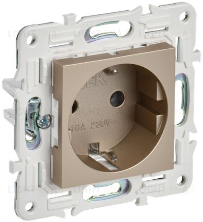 Розетка с заземлением 16А IEK Skandy шампань SK-R11-16-K37 SK-R11-16-K37
