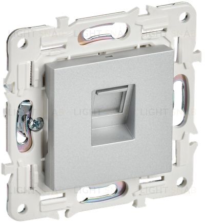 Розетка интернет одинарная RJ45 кат.6 IEK Skandy серебряный SK-K10-2-K23 SK-K10-2-K23