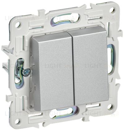Выключатель 2-клавишный 10А IEK Skandy серебряный SK-V20-0-10-K23 SK-V20-0-10-K23