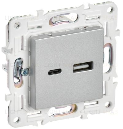 Розетка USB двойная A+C 18Вт IEK Skandy серебряный SK-U22-018-K23 SK-U22-018-K23