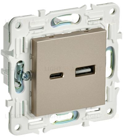 Розетка USB двойная A+C 3,1А IEK Skandy шампань SK-U22-D31-K37 SK-U22-D31-K37