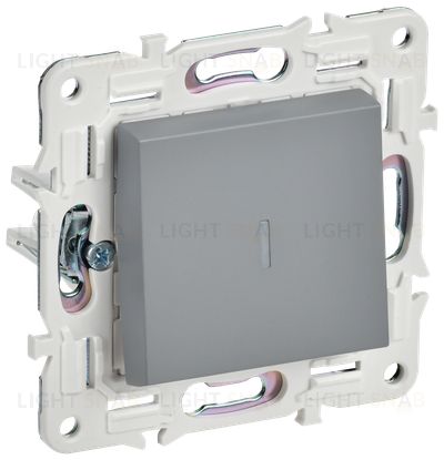Выключатель 1-клавишный с подсветкой 10А IEK Skandy серый SK-V10-1-10-K03 SK-V10-1-10-K03