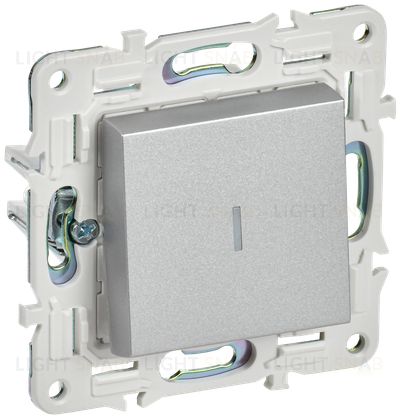 Выключатель 1-клавишный с подсветкой 10А IEK Skandy серебряный SK-V10-1-10-K23 SK-V10-1-10-K23