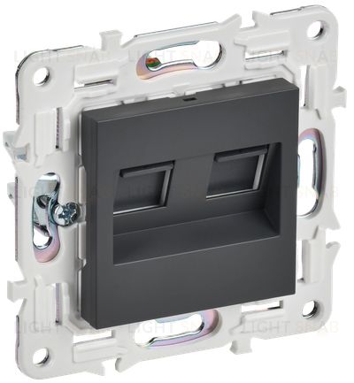 Розетка компьютерная двойная RJ45 кат.6 IEK Skandy титан SK-K20-2-K48 SK-K20-2-K48