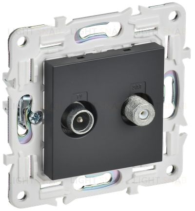 Розетка двойная TV+SAT IEK Skandy титан SK-AF20-O-K48 SK-AF20-O-K48