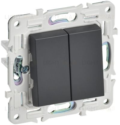 Выключатель 2-клавишный проходной 10А IEK Skandy титан SK-V22-0-10-K48 SK-V22-0-10-K48