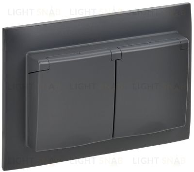 Розетка 2-местная и крышкой 16А в сборе IP44 IEK Skandy титан SK-R26-16-44-K48-F SK-R26-16-44-K48-F
