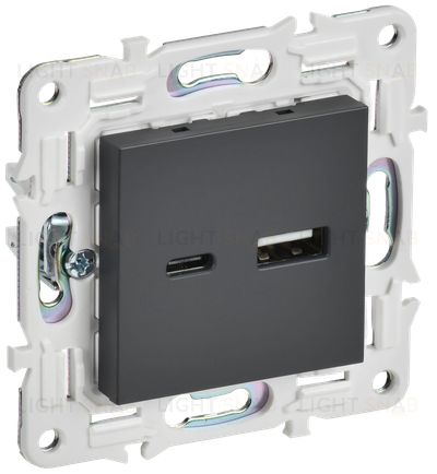 Розетка USB двойная A+C 3,1А IEK Skandy титан SK-U22-D31-K48 SK-U22-D31-K48