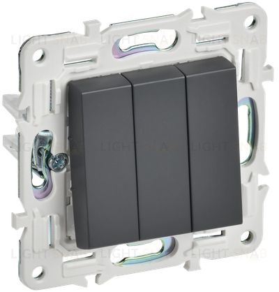 Выключатель 3-клавишный 10А IEK Skandy титан SK-V30-0-10-K48 SK-V30-0-10-K48