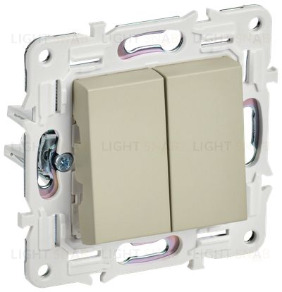 Выключатель 2-клавишный 10А IEK Skandy бежевый SK-V20-0-10-K10 SK-V20-0-10-K10