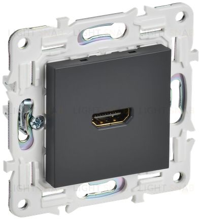 HDMI розетка одинарная тип А IEK Skandy, титан SK-H10-K48 SK-H10-K48