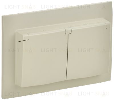 Розетка 2-местная и крышкой 16А в сборе IP44 IEK Skandy бежевый SK-R26-16-44-K10-F SK-R26-16-44-K10-F