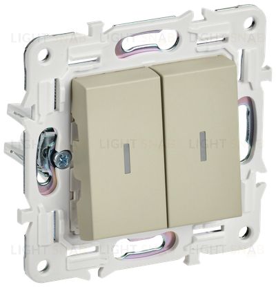 Выключатель 2-клавишный с индикацией 10А IEK Skandy бежевый SK-V20-1-10-K10 SK-V20-1-10-K10