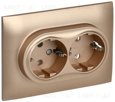 Розетка 2-местная с заземлением без защитных шторок 16А в сборе IEK Skandy песочный SK-R21-16-K98-F SK-R21-16-K98-F