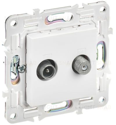 Розетка двойная TV+SAT IEK Skandy арктический белый SK-AF20-O-K01 SK-AF20-O-K01