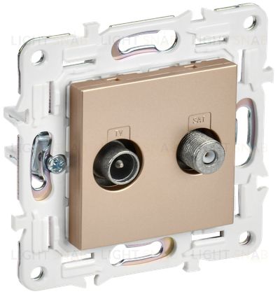 Розетка двойная TV+SAT IEK Skandy песочный SK-AF20-O-K98 SK-AF20-O-K98