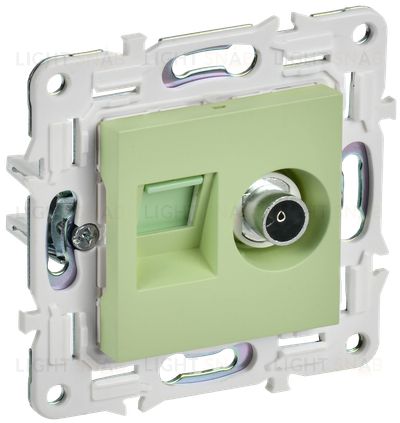 Розетка двойная TV+RJ45 кат.5E IEK Skandy мятный SK-AK20-1-K06 SK-AK20-1-K06