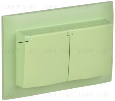 Розетка 2-местная и крышкой 16А в сборе IP44 IEK Skandy мятный SK-R26-16-44-K06-F SK-R26-16-44-K06-F