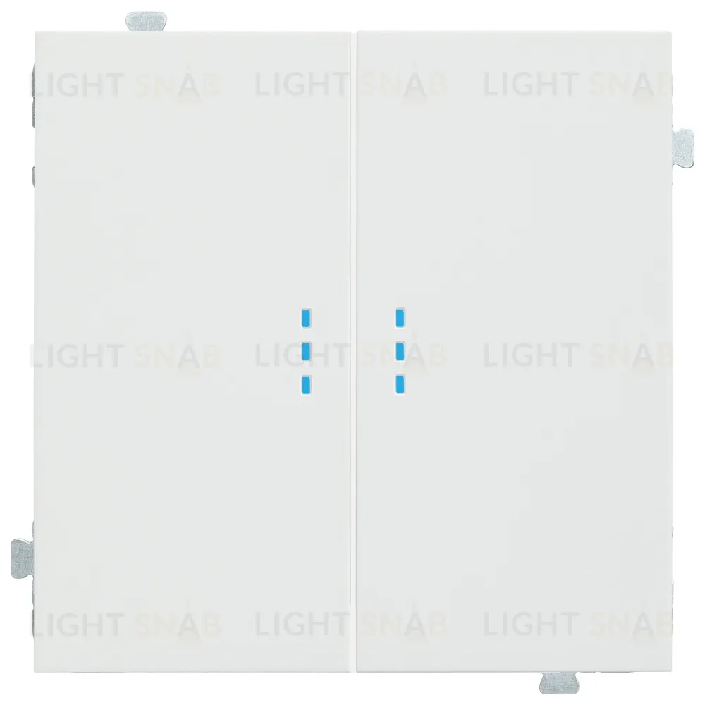 Выключатель двухклавишный перекрестный с подсветкой (из 3-х мест) Rikett 10A/250В белый матовый 32204+32019+32019+35615 MW 32204 + 32019 + 35615 MW