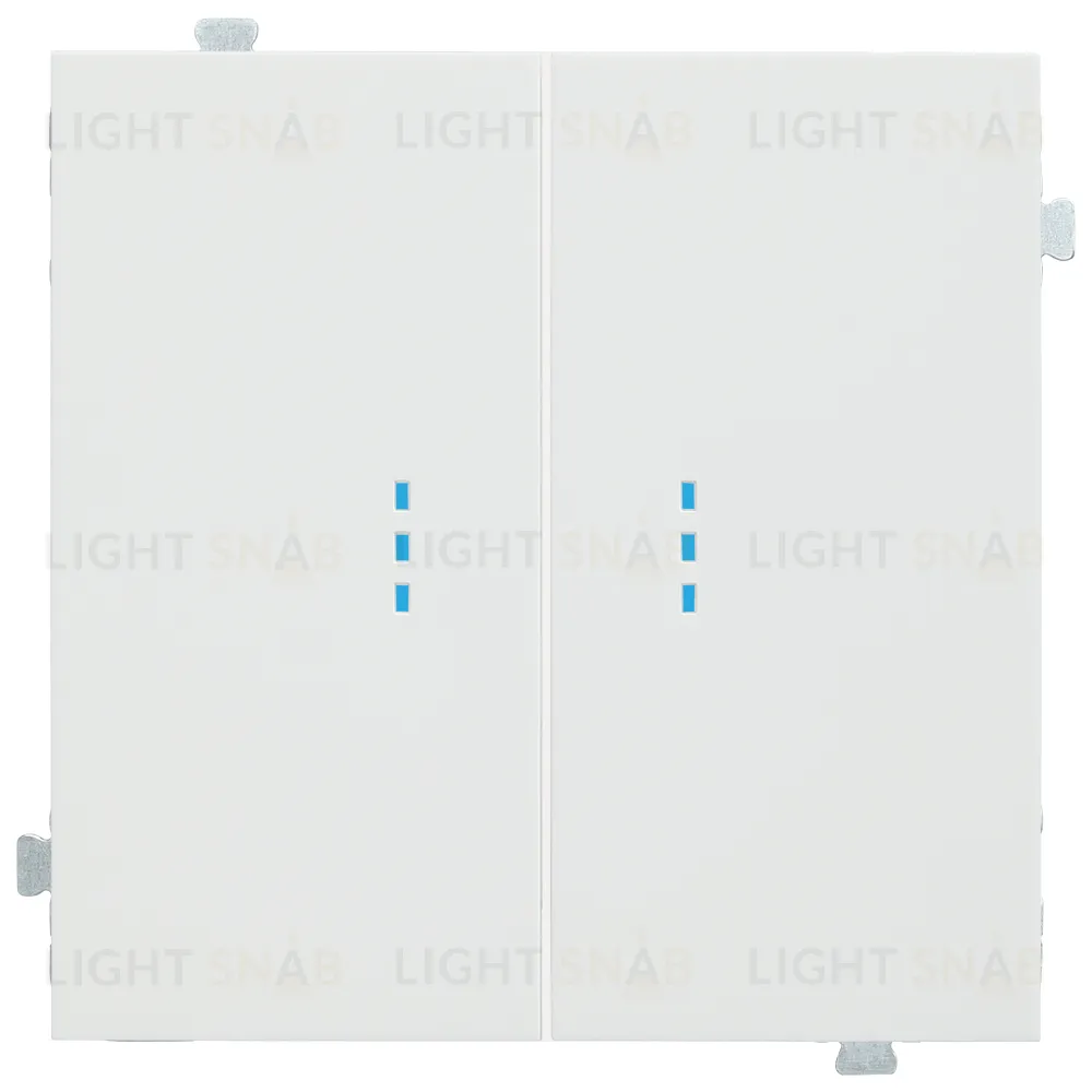 Выключатель двухклавишный с подсветкой Rikett 10A/250В белый матовый 32061+32019+32019+35612 MW 32061 + 32019 + 35612 MW