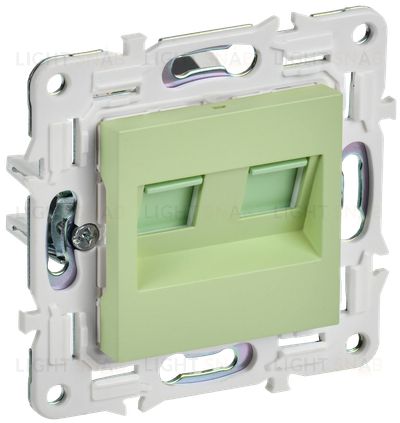 Розетка компьютерная двойная RJ45 кат.5E IEK Skandy мятный SK-K20-1-K06 SK-K20-1-K06