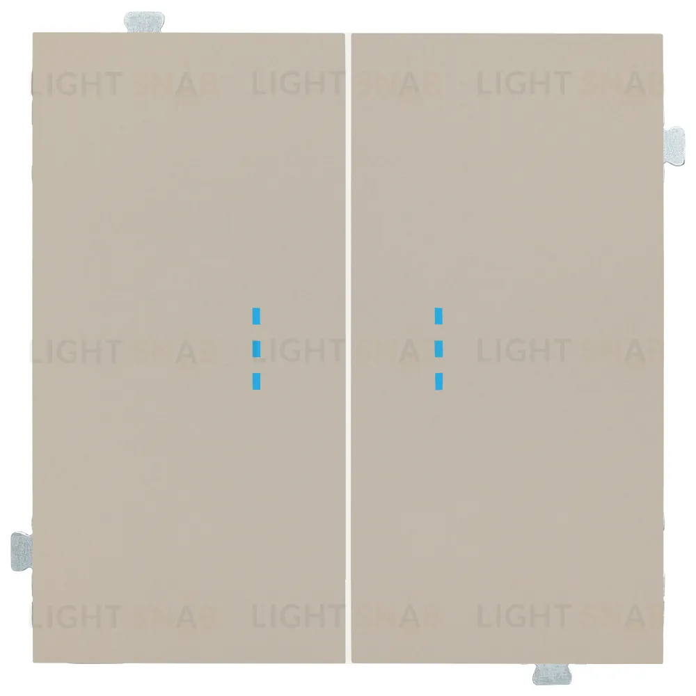 Выключатель двухклавишный с подсветкой Rikett 10A/250В латте 32061+32019+32019+35612 LT 32061 + 32019 + 35612 LT