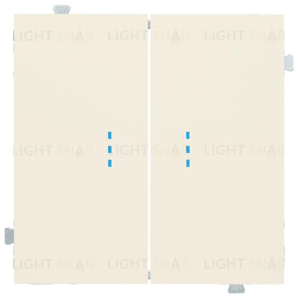 Выключатель двухклавишный с подсветкой Rikett 10A/250В кремовый матовый 32061+32019+32019+35612 MC 32061 + 32019 + 35612 MC