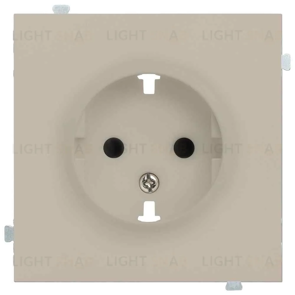 Розетка с заземлением с защитными шторками Rikett 16A/250В, винтовой зажим, латте 32131+35632 LT 32131 + 35632 LT