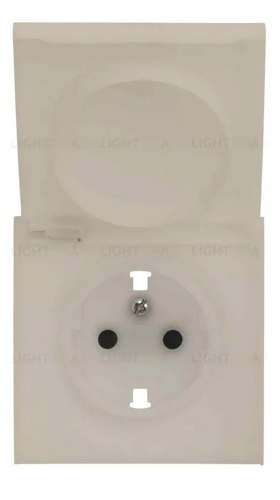 Розетка с заземлением с защитными шторками и крышкой Rikett 16A/250В, безвинтовой зажим, латте 32130+35634 LT 32130 + 35634 LT