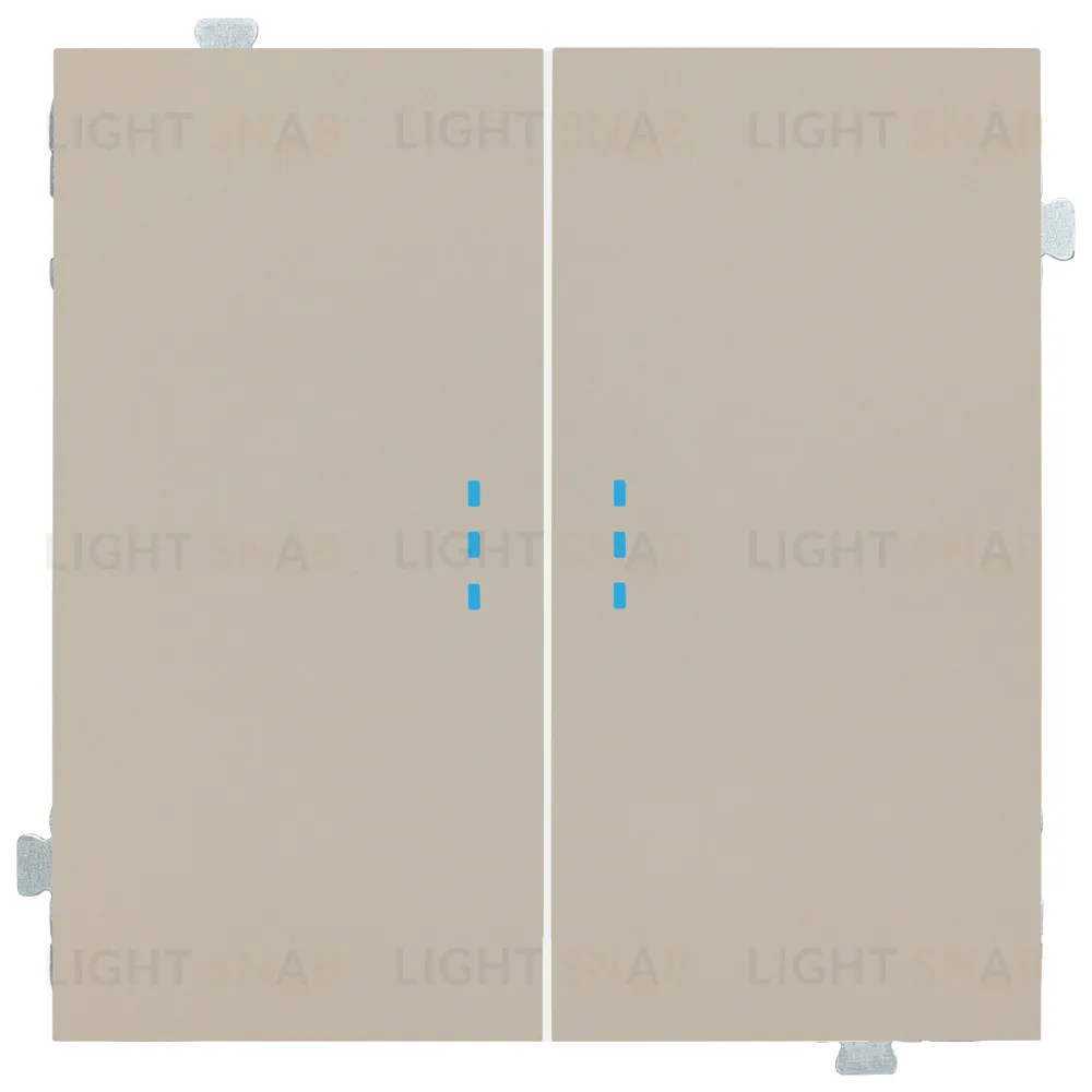 Выключатель двухклавишный перекрестный с подсветкой (из 3-х мест) Rikett 10A/250В латте 32204+32019+32019+35615 LT 32204 + 32019 + 35615 LT