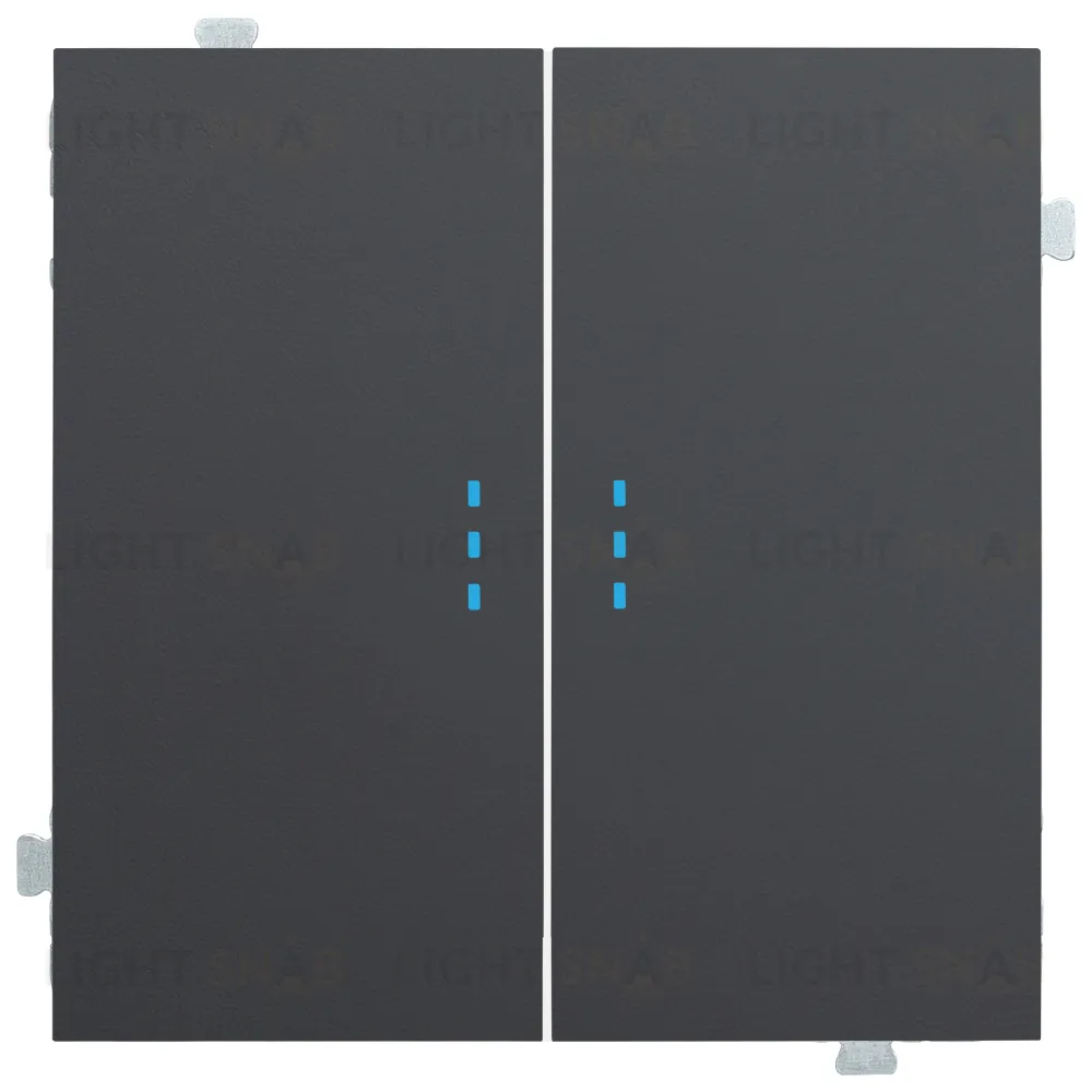 Выключатель двухклавишный перекрестный с подсветкой (из 3-х мест) Rikett 10A/250В черный матовый 32204+32019+32019+35615 MB 32204 + 32019 + 35615 MB