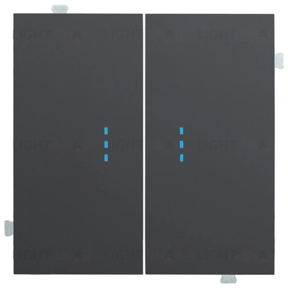 Выключатель двухклавишный с подсветкой Rikett 10A/250В черный матовый 32061+32019+32019+35612 MB 32061 + 32019 + 35612 MB