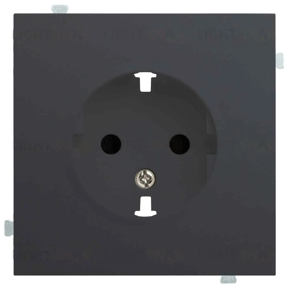 Розетка с заземлением с защитными шторками Rikett 16A/250В, винтовой зажим, черный матовый 32131+35632 MB 32131 + 35632 MB