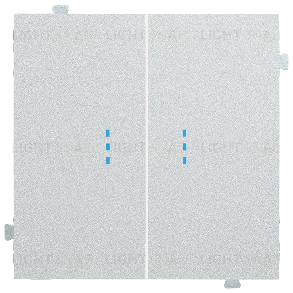 Выключатель двухклавишный с подсветкой Rikett 10A/250В серебро 32061+32019+32019+35612 SV 32061 + 32019 + 35612 SV