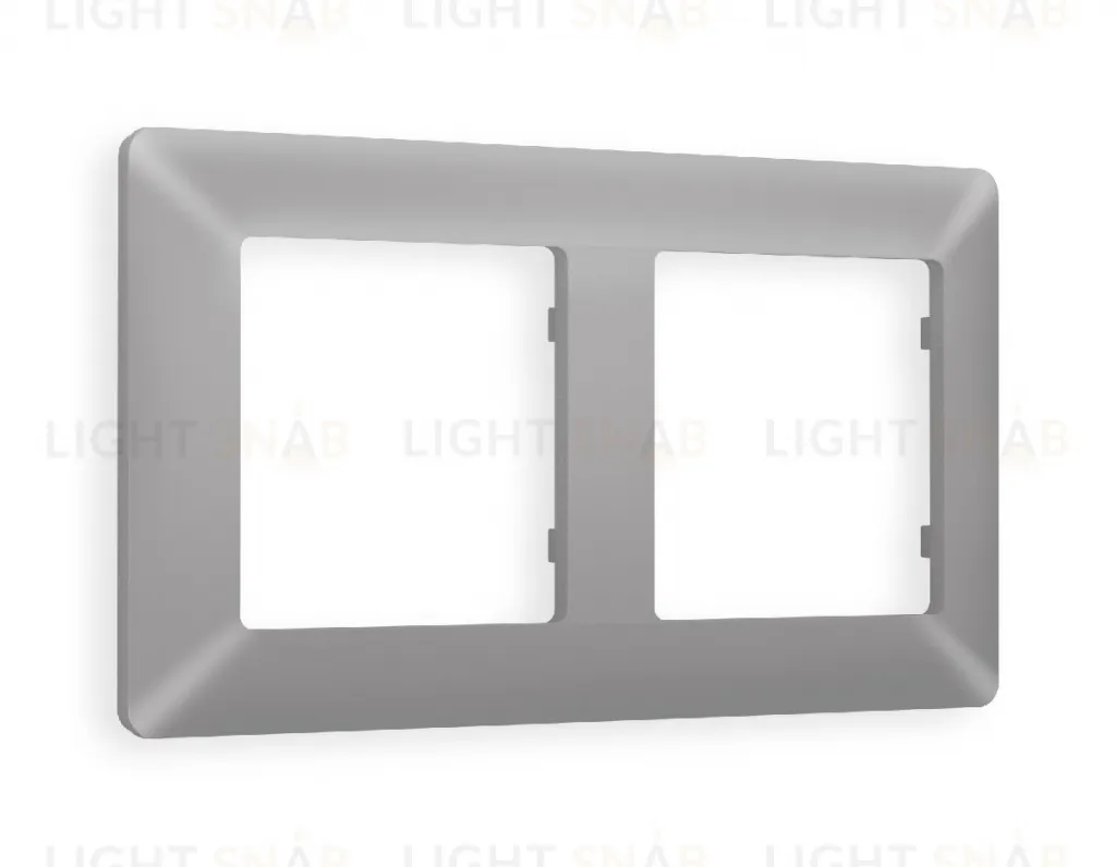 Рамка двойная Ambrella Volt Line сталь матовый AF110502 AF110502